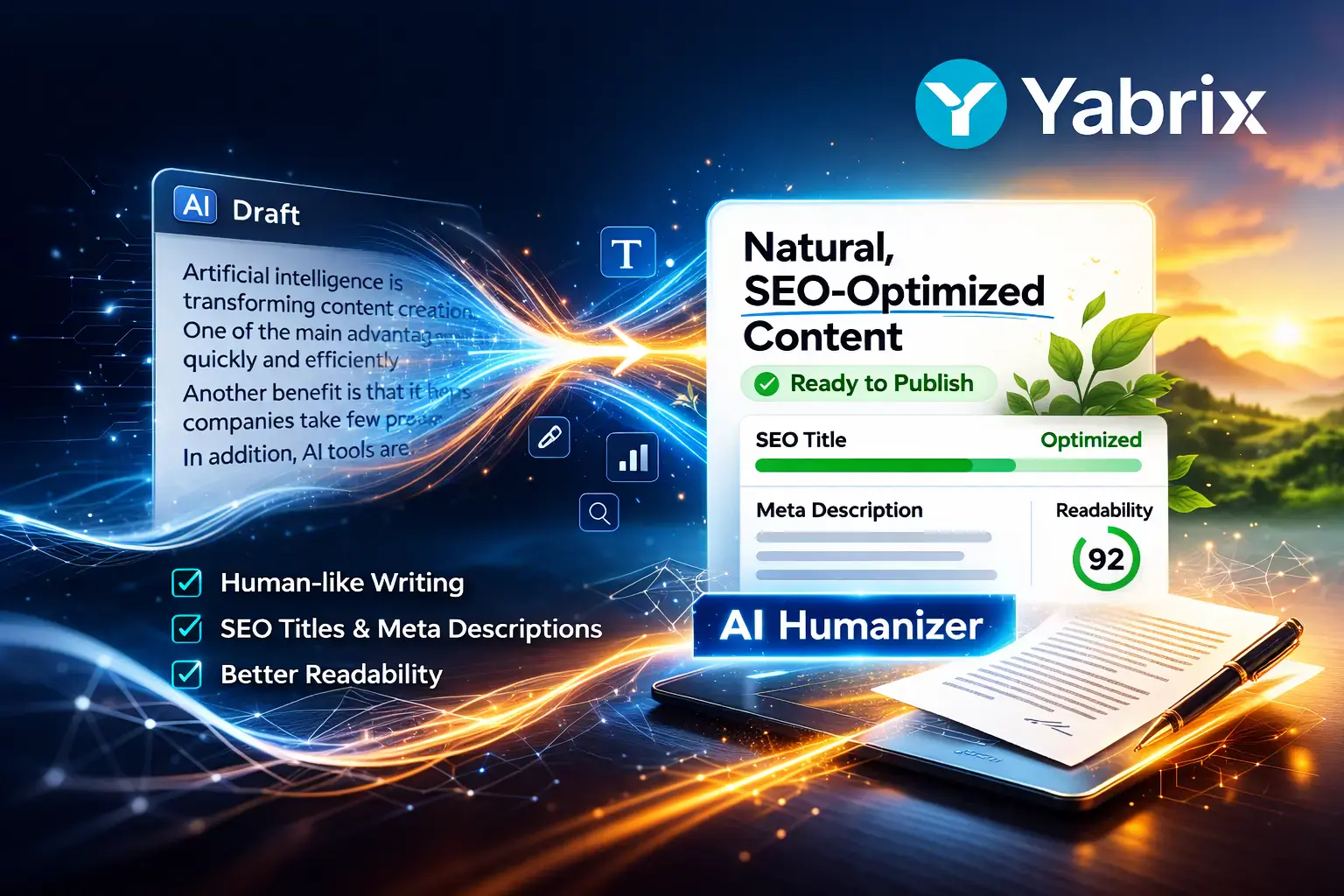 Human Text by Yabrix: How AI Drafts Become Publish-Ready Content